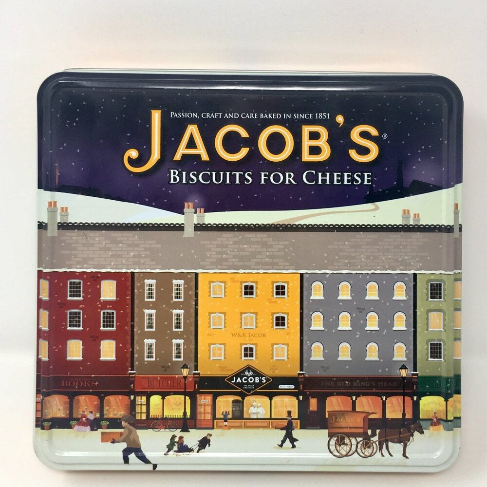 Jacob's Biscuits for Cheese The Baker Brothers Empty UK Winter Scene Square Tin